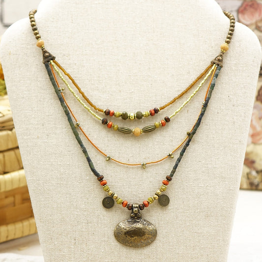 Boho Beaded Layered Necklace
