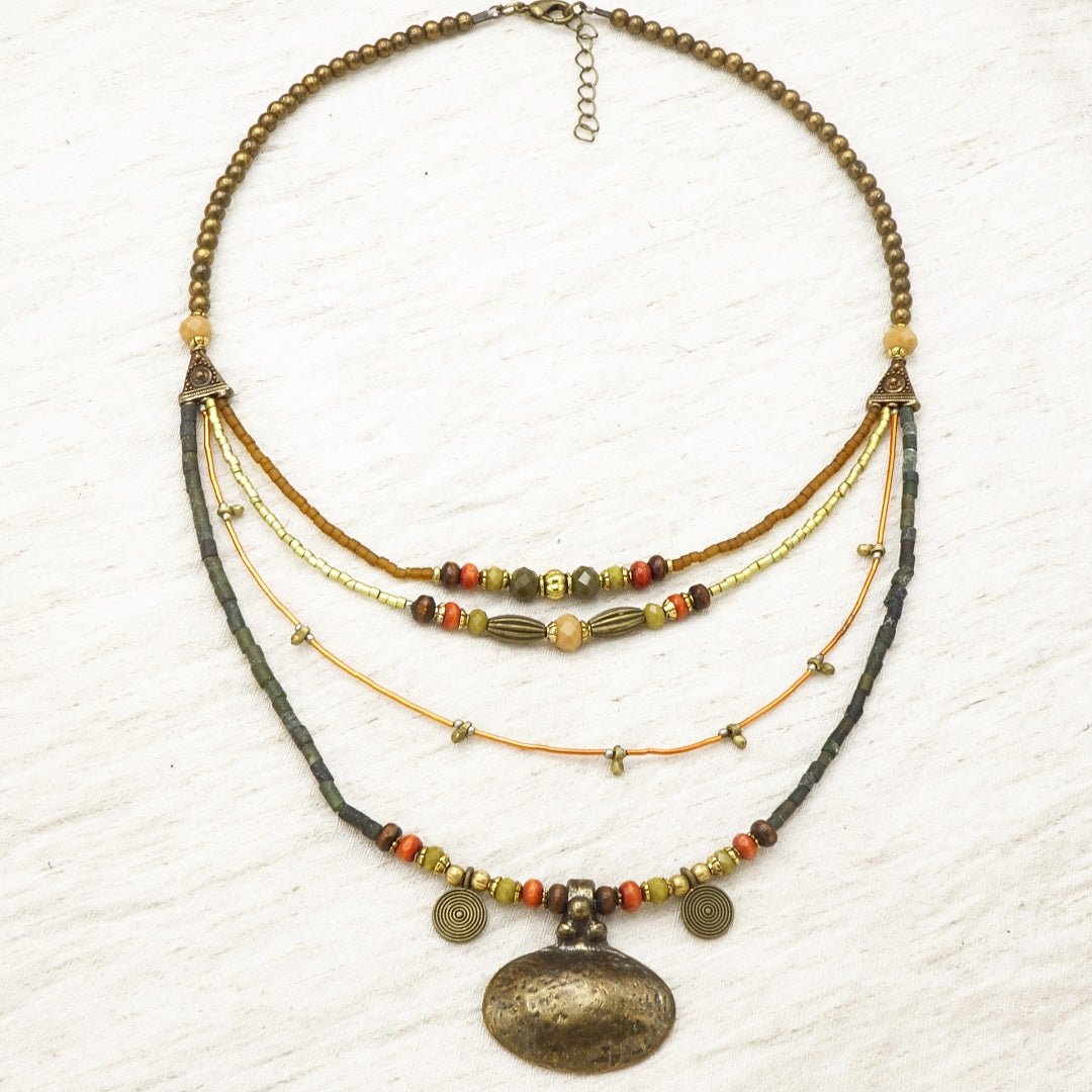 Boho Beaded Layered Necklace