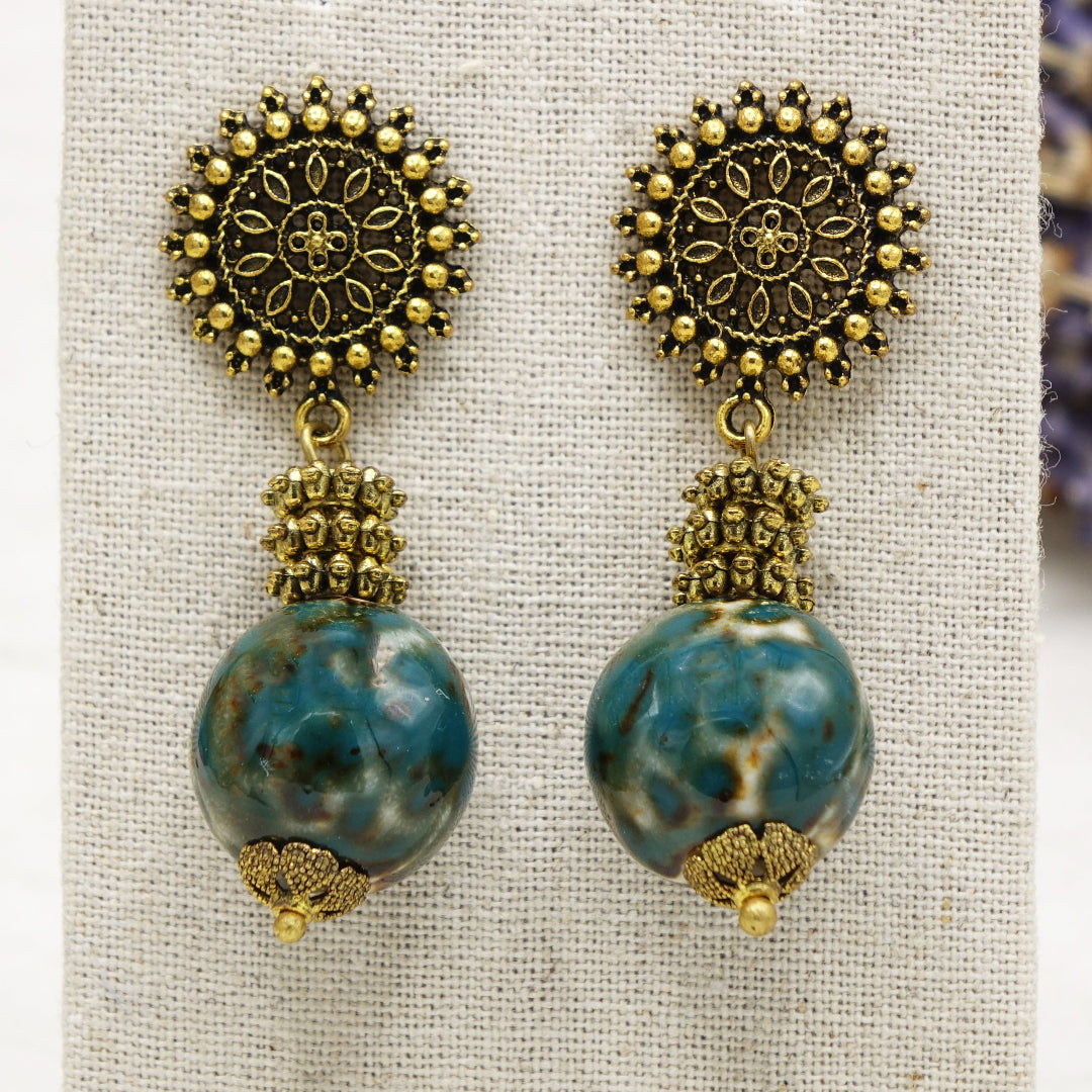 Sunburst Ceramic Earring