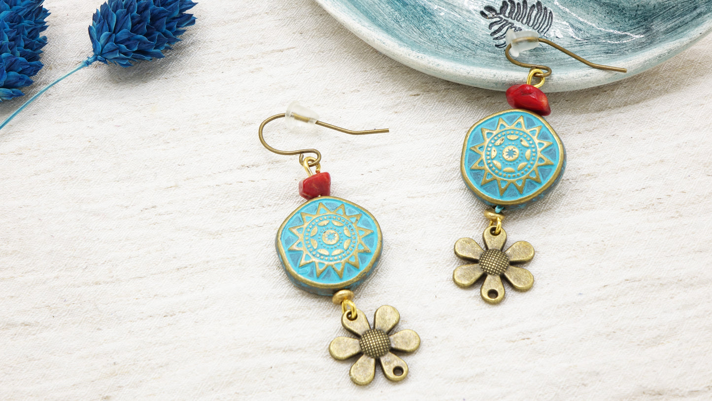 Boho Turquoise Earrings - Verna Artisan Works