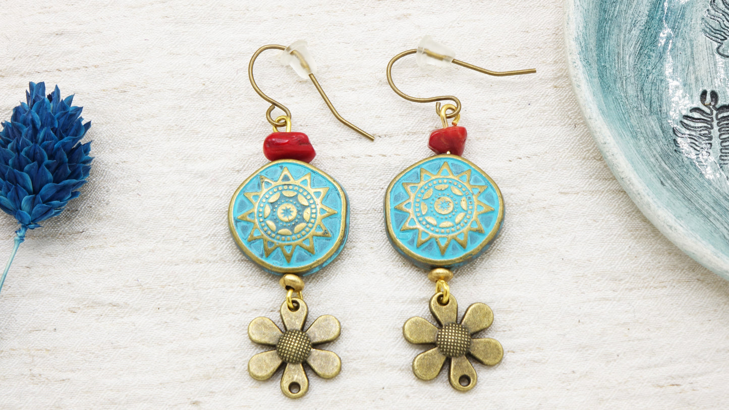 Boho Turquoise Earrings - Verna Artisan Works