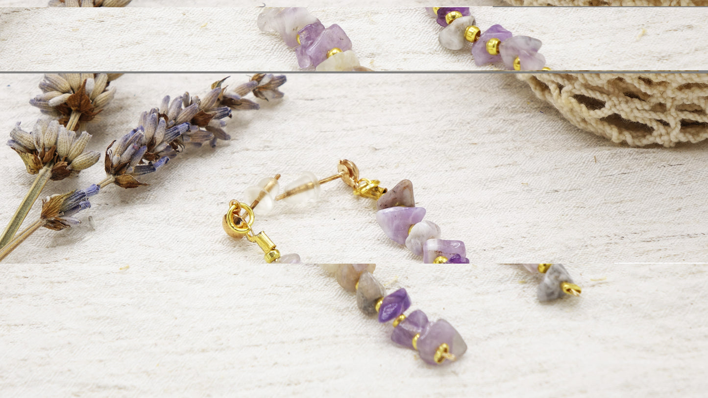 Crystal Stone Earrings - Verna Artisan Works