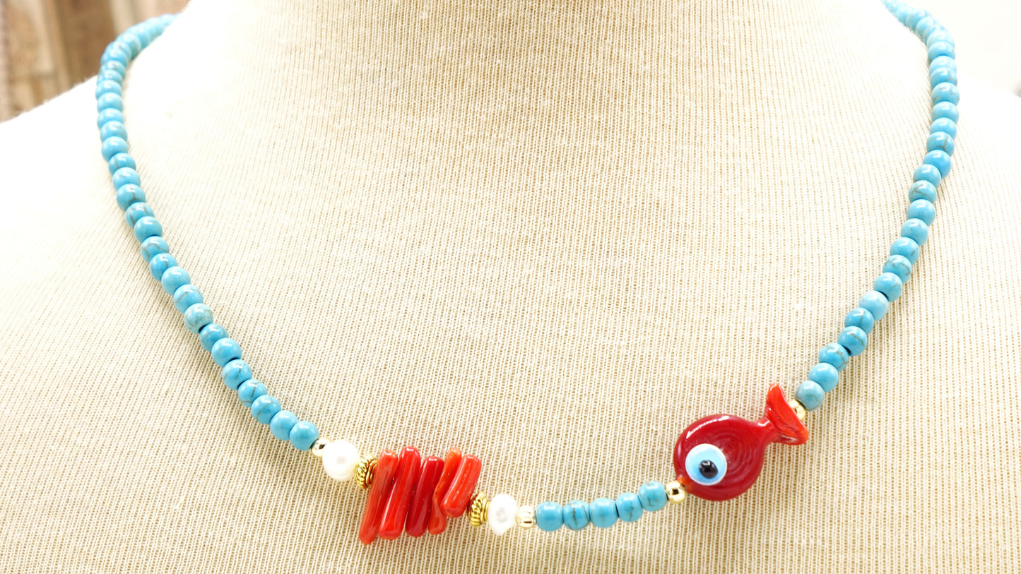 Beaded Fish Necklace