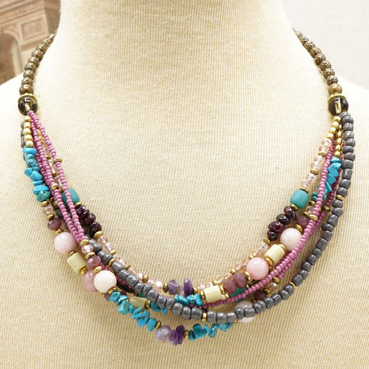 Boho Beaded Ethnic Necklace - Verna Artisan Works
