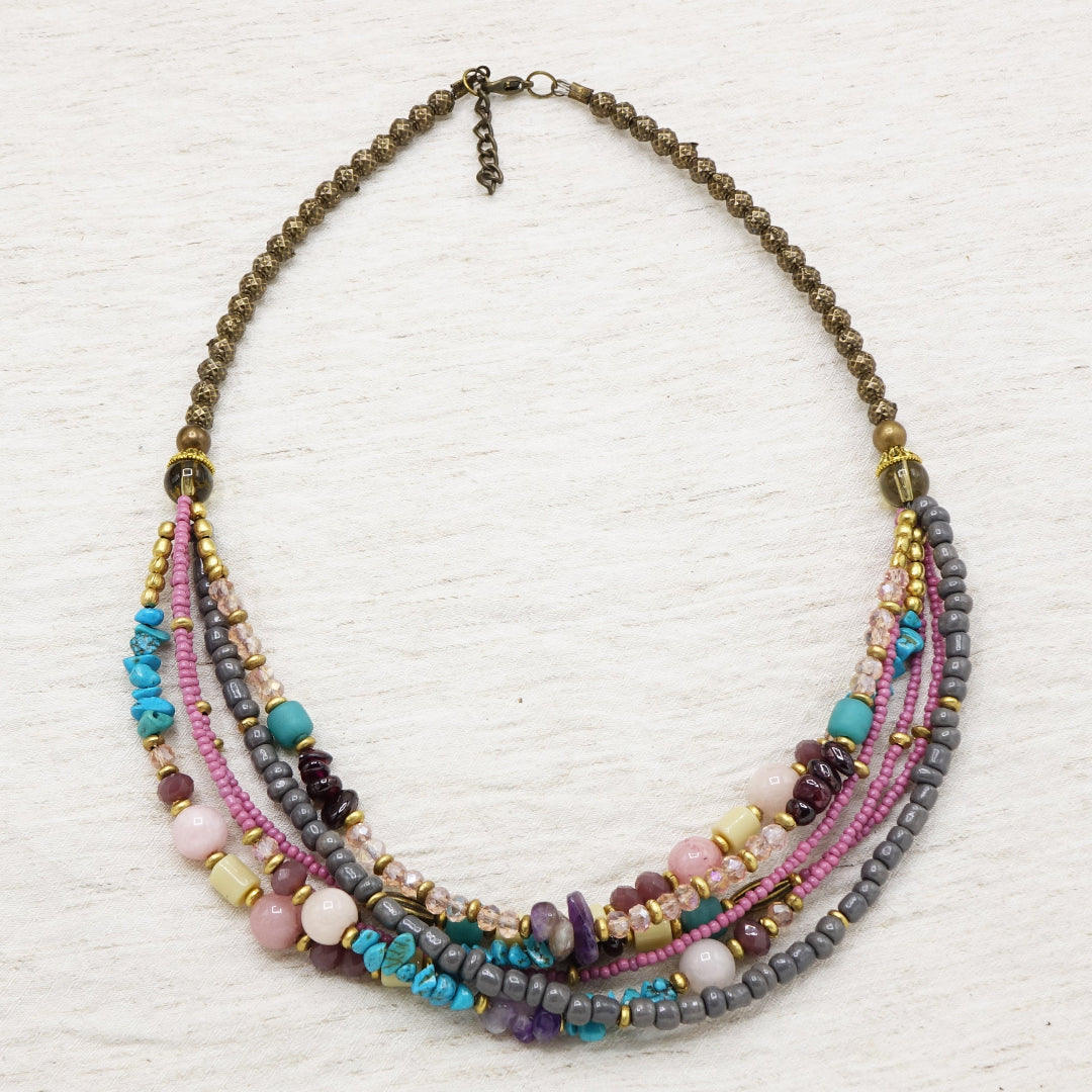 Boho Beaded Ethnic Necklace - Verna Artisan Works