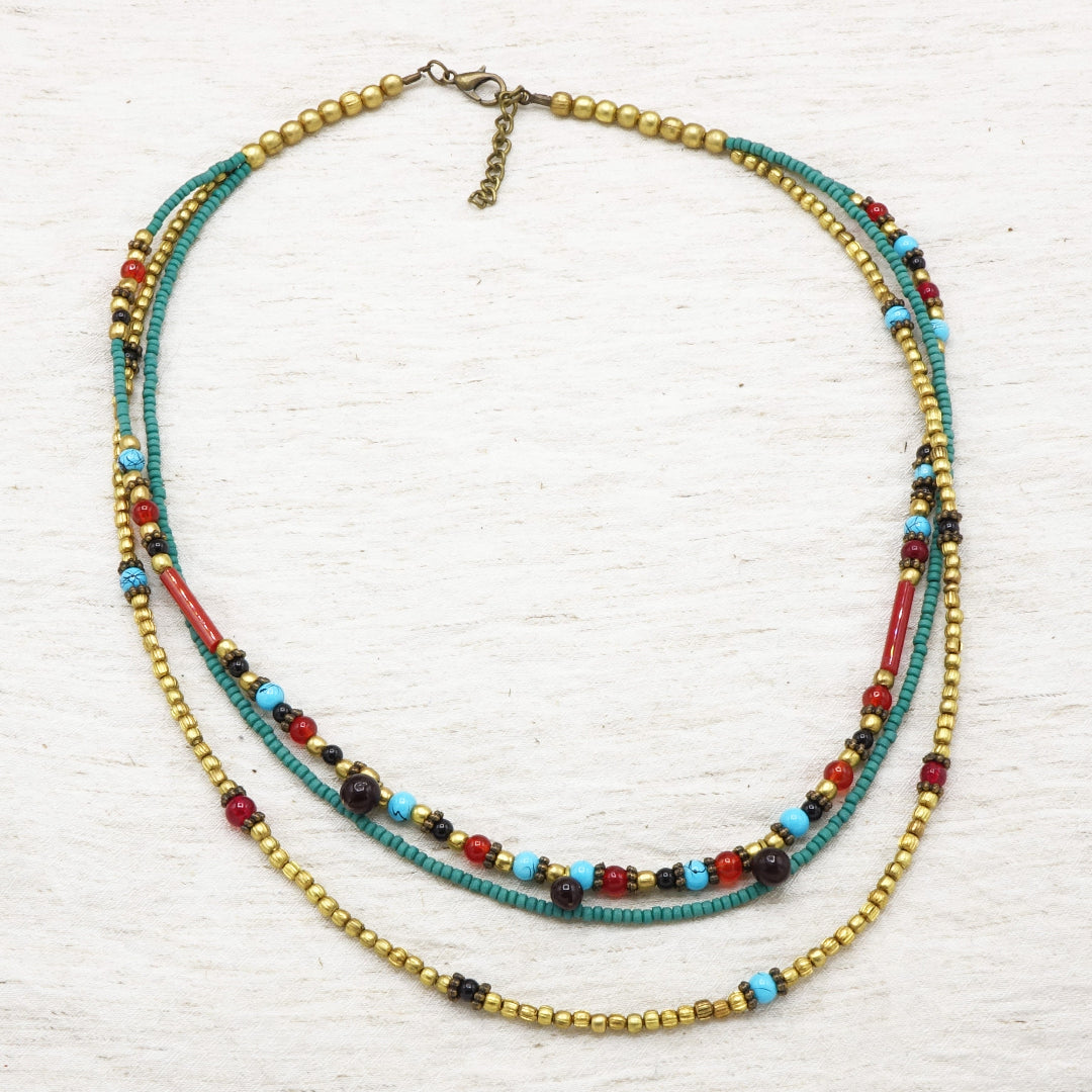 Boho Beaded Colourful Necklace - Verna Artisan Works