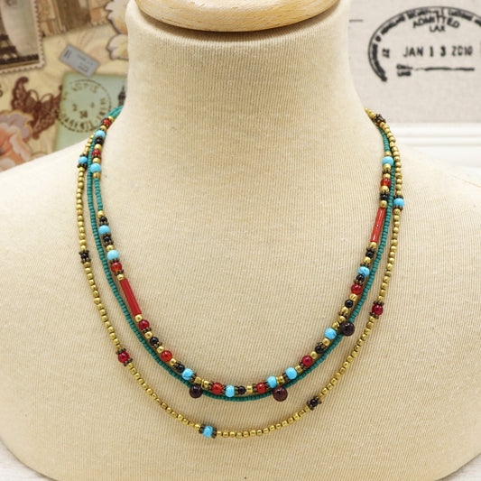 Boho Beaded Colourful Necklace - Verna Artisan Works