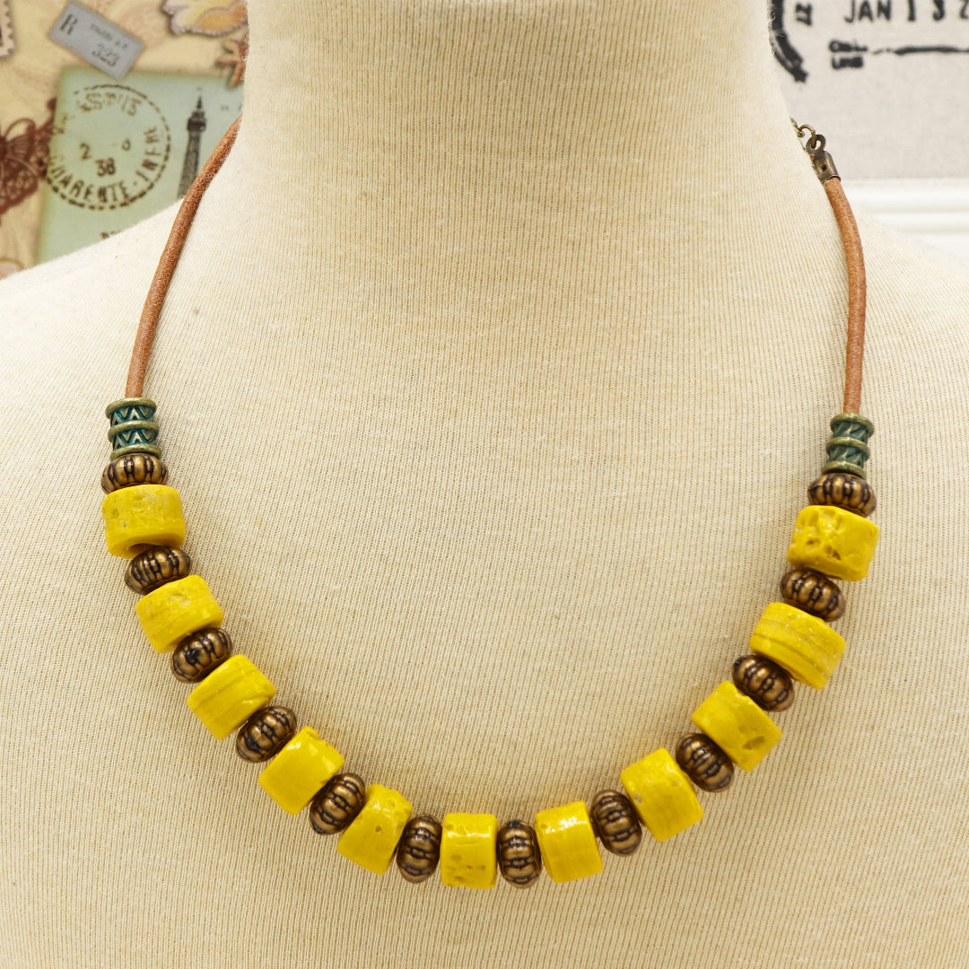 Boho Beaded Autumn Necklace - Verna Artisan Works