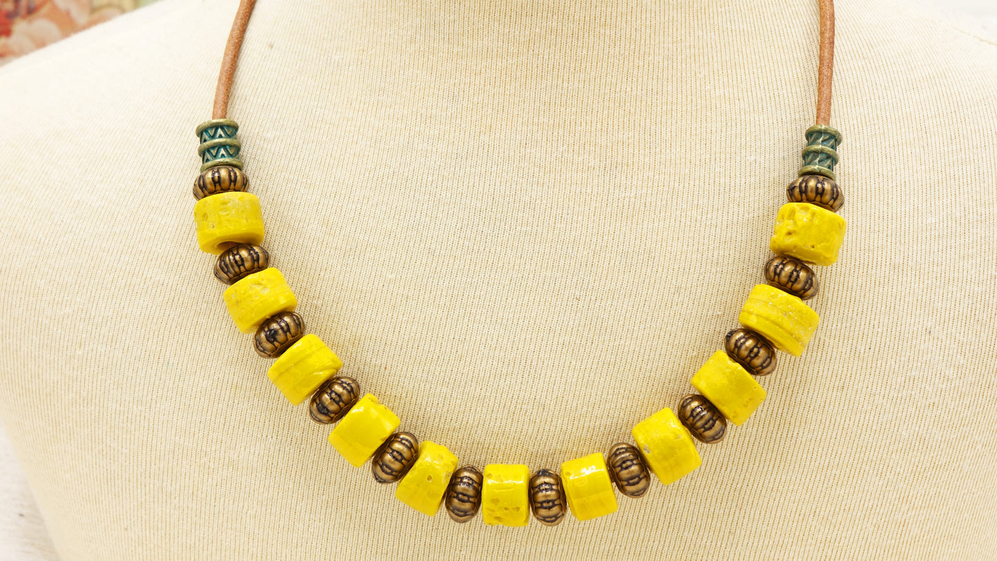 Boho Beaded Autumn Necklace - Verna Artisan Works
