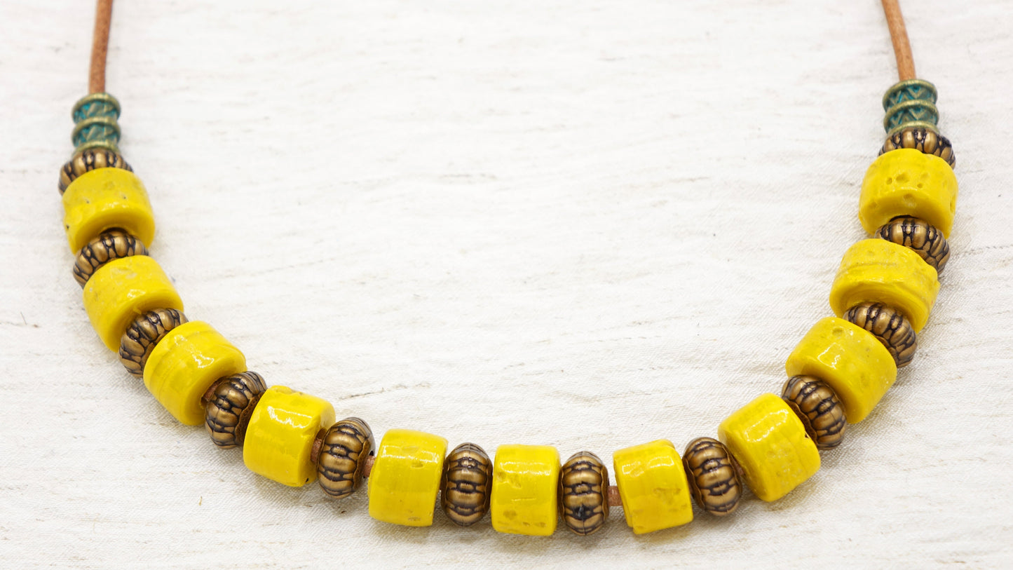 Boho Beaded Autumn Necklace - Verna Artisan Works
