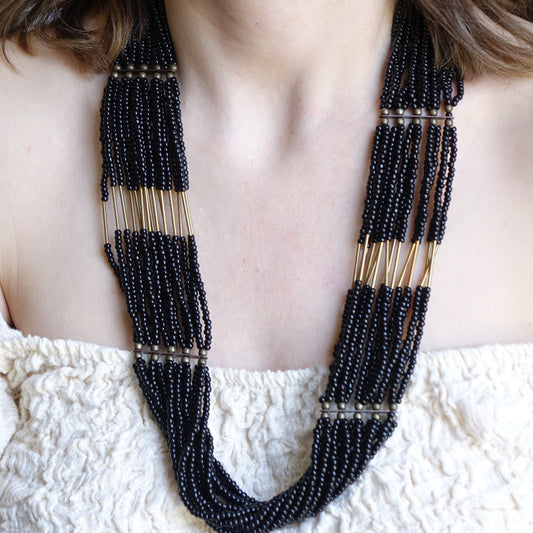 Long Beaded Chain Necklace