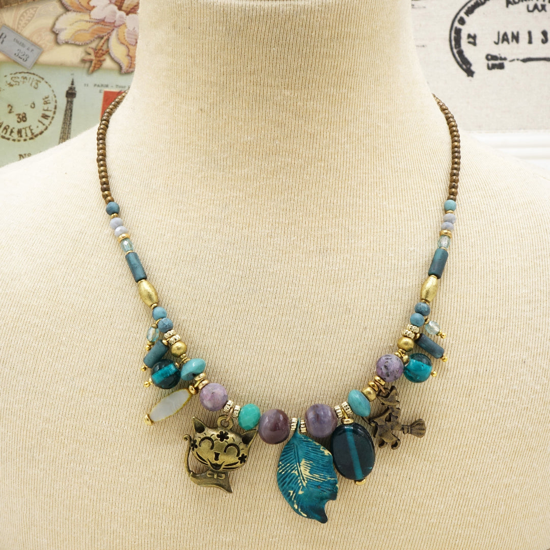 Boho Beaded Gothic Necklace - Verna Artisan Works