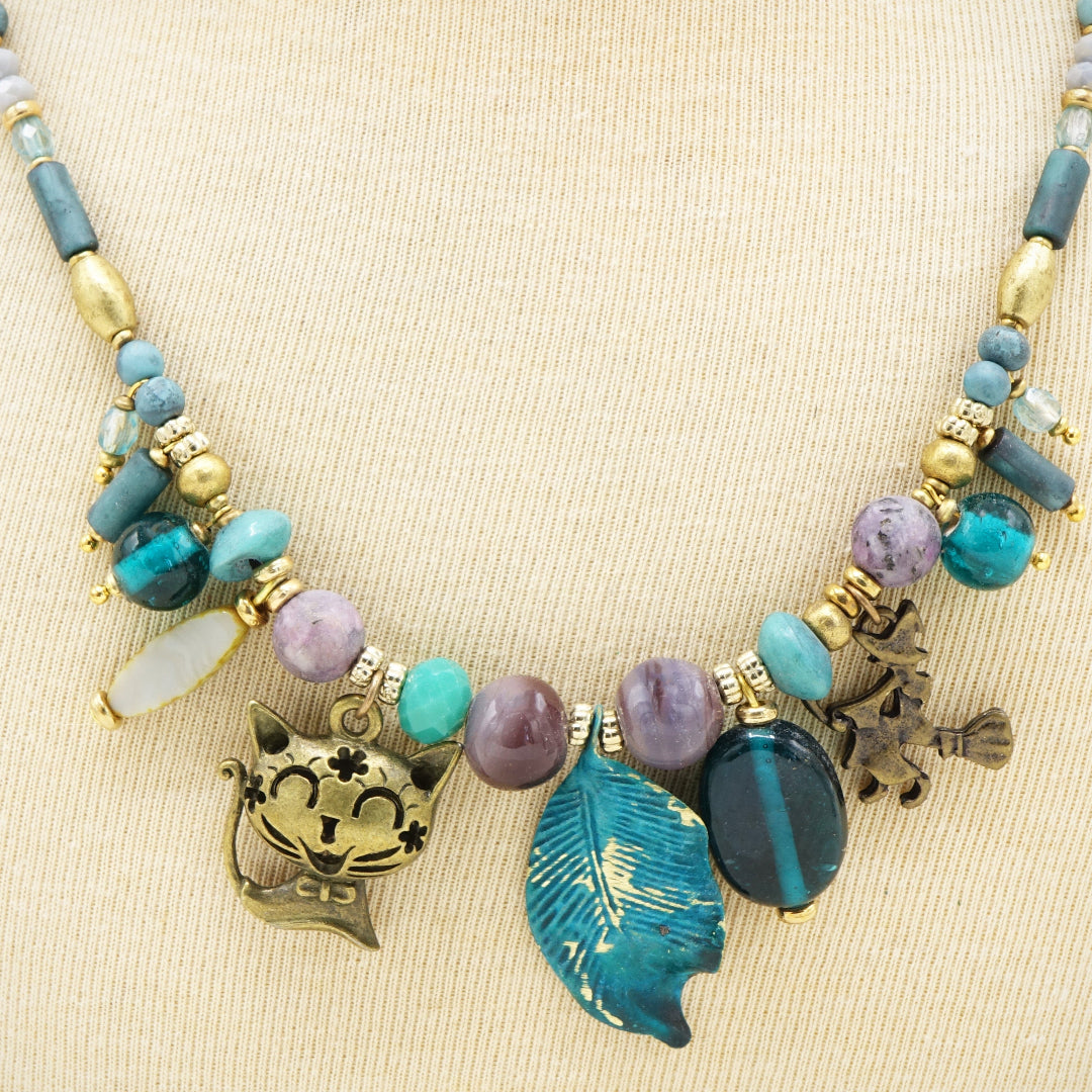 Boho Beaded Gothic Necklace - Verna Artisan Works