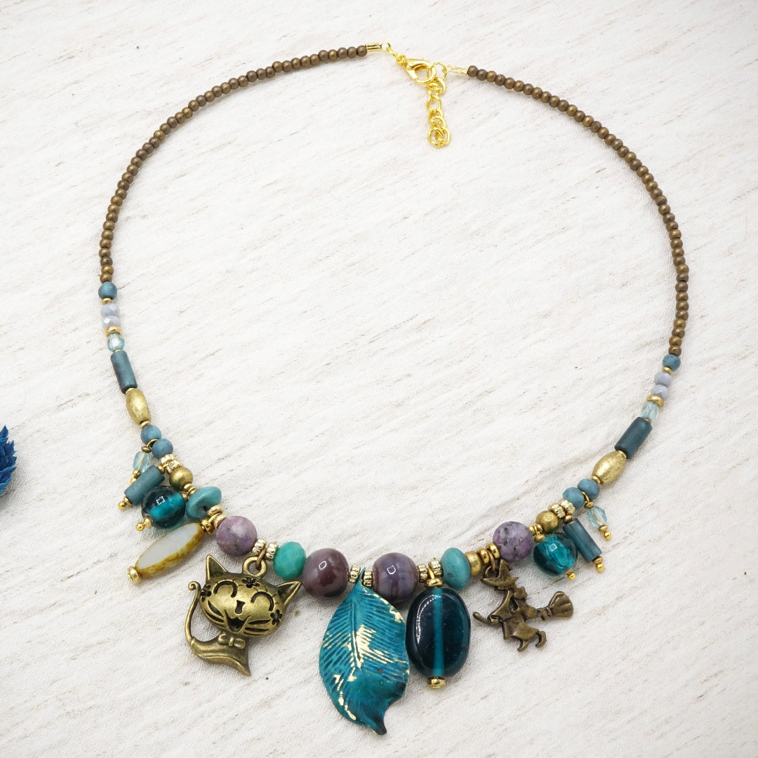 Boho Beaded Gothic Necklace - Verna Artisan Works
