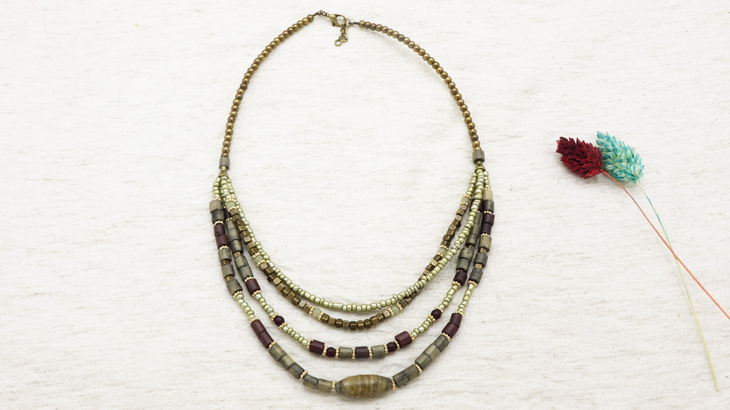 Boho Beaded Layered Necklace