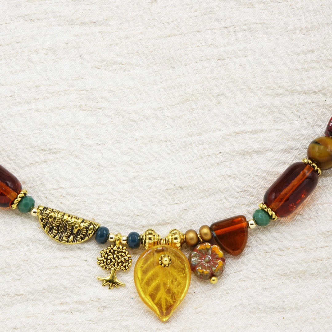 Boho Beaded Tree of Life Necklace