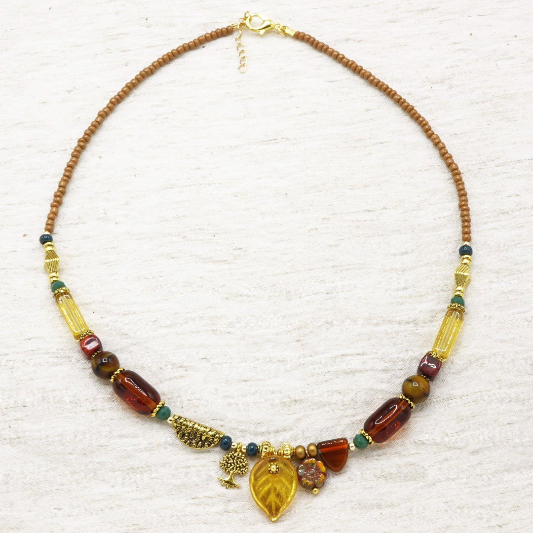 Boho Beaded Tree of Life Necklace