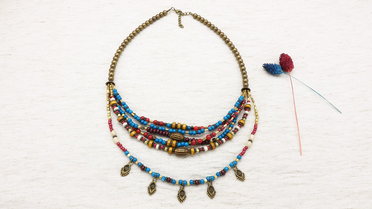 Boho Beaded Layered Necklace