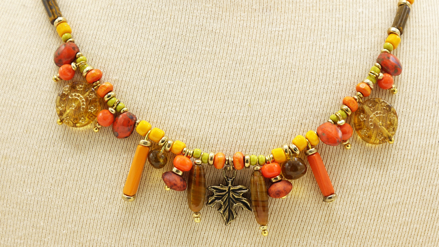 Boho Chic Leaf Necklace