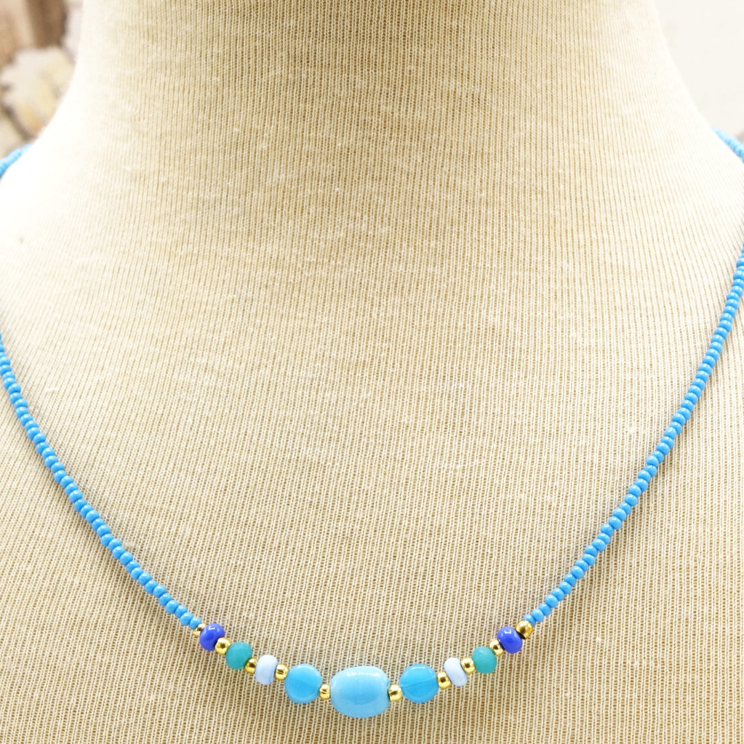 Boho Beaded Summer Necklace