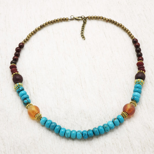 Boho Beaded Turquoise Necklace