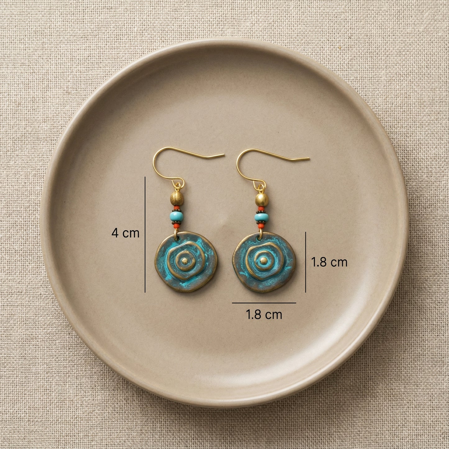Turquoise Patina Boho Earrings - Verna Artisan Works