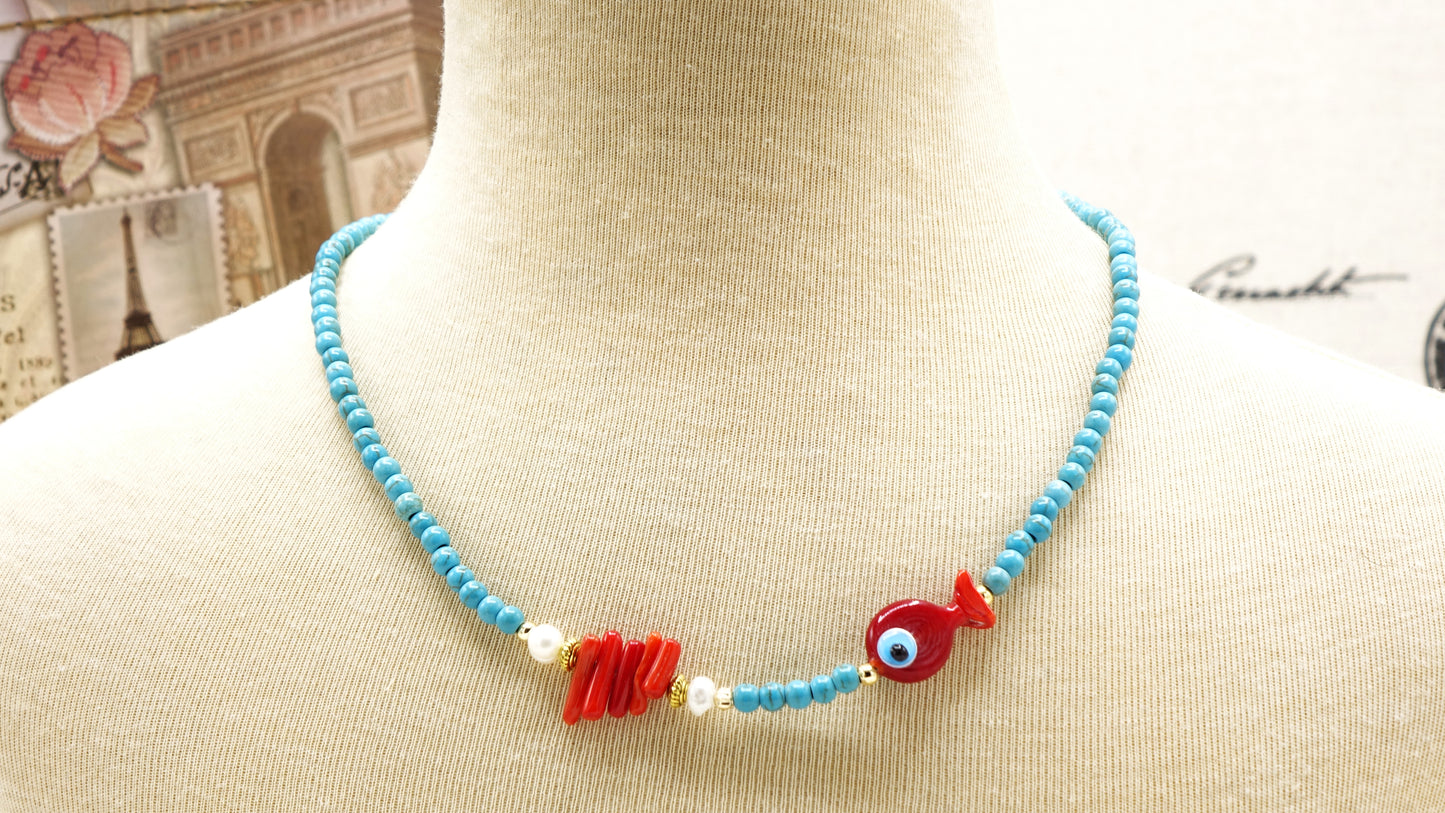 Beaded Fish Necklace
