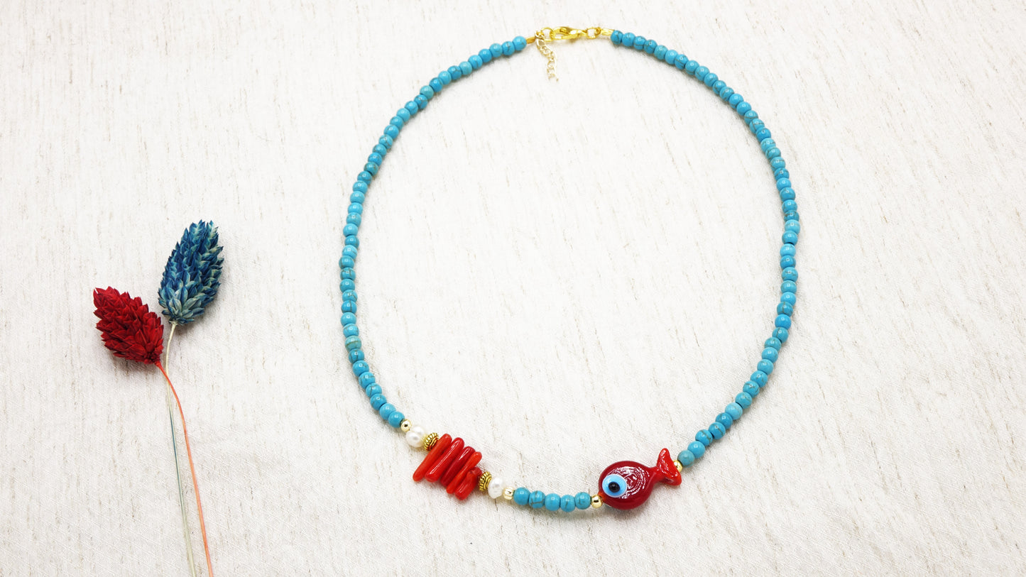 Beaded Fish Necklace