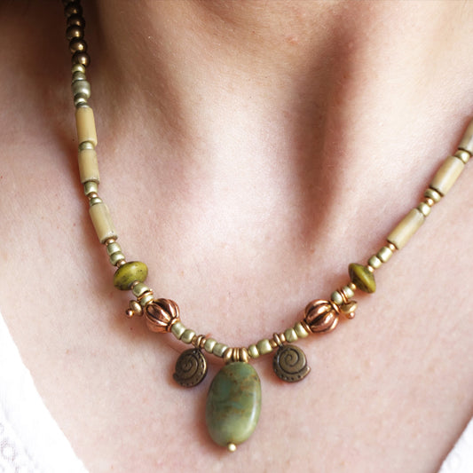 Variscite Stone Beaded Necklace