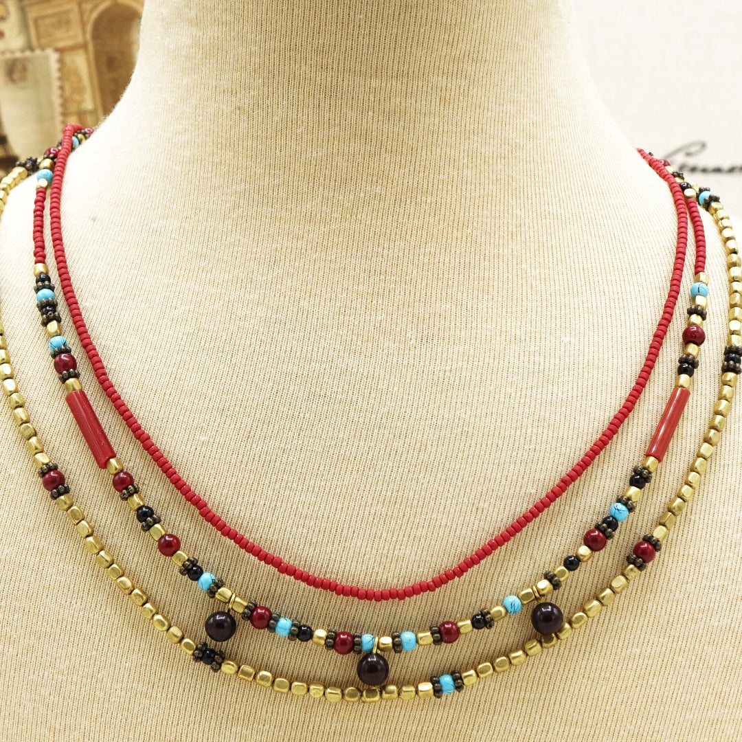 Boho Beaded Colourful Necklace - Verna Artisan Works