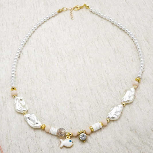 Boho Beaded Fish Necklace