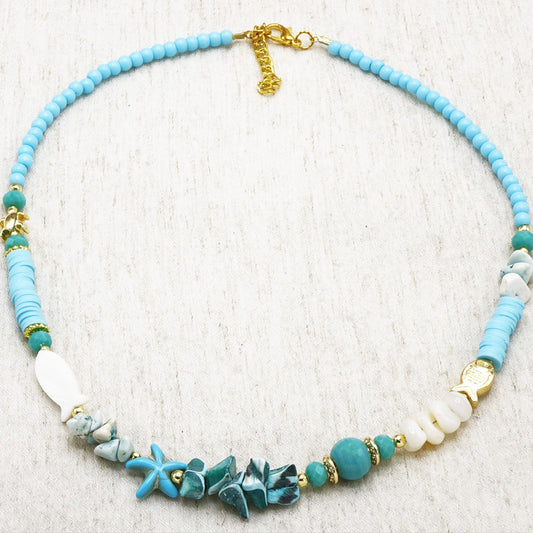 Boho Beaded Ocean Necklace
