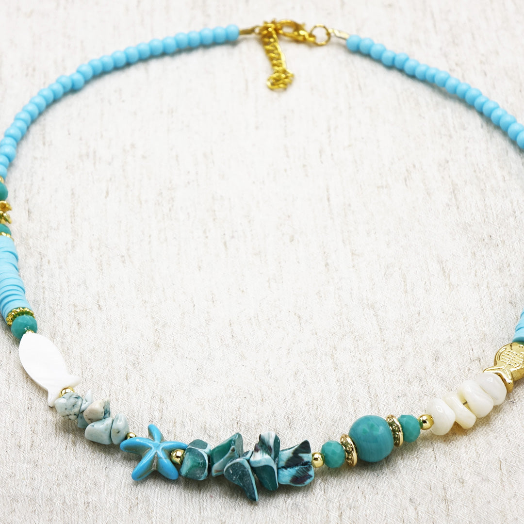 Boho Beaded Ocean Necklace