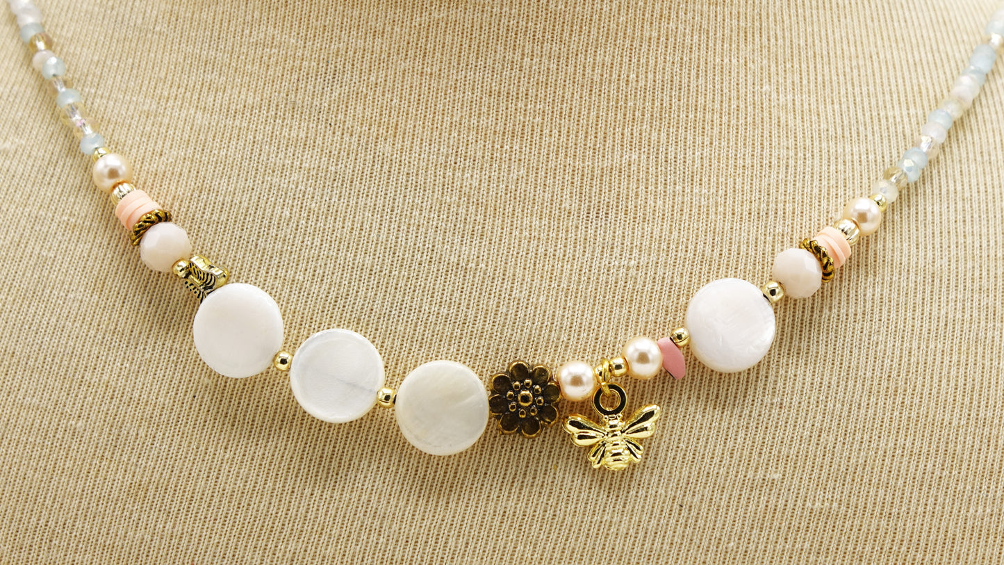 Beaded Mother of Pearl Necklace