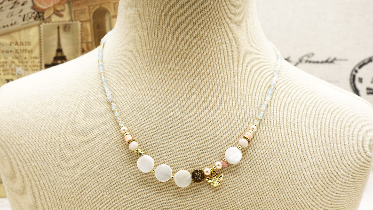 Beaded Mother of Pearl Necklace