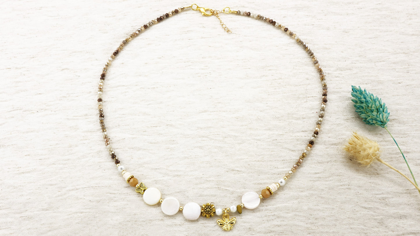 Beaded Mother of Pearl Necklace