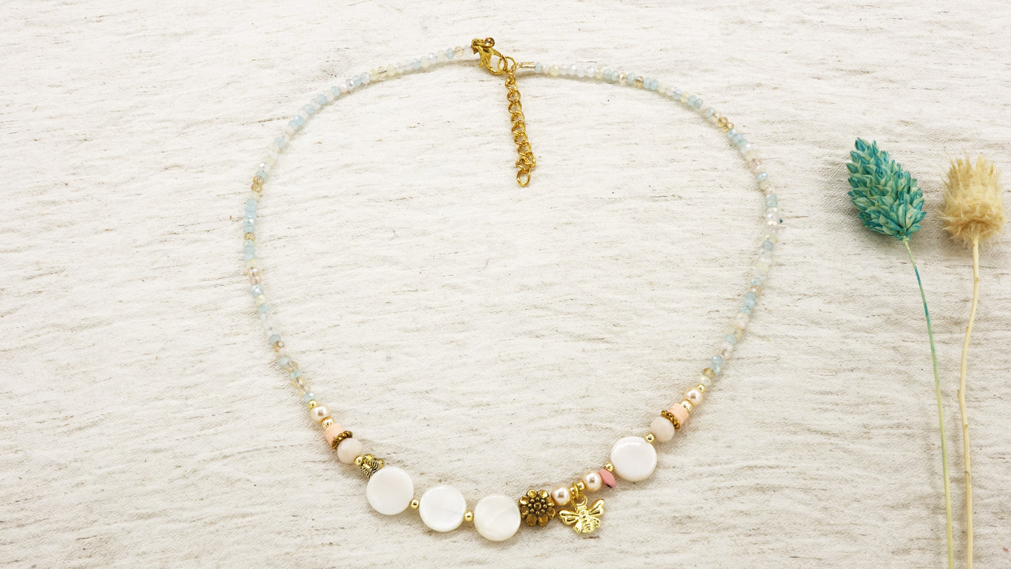 Beaded Mother of Pearl Necklace