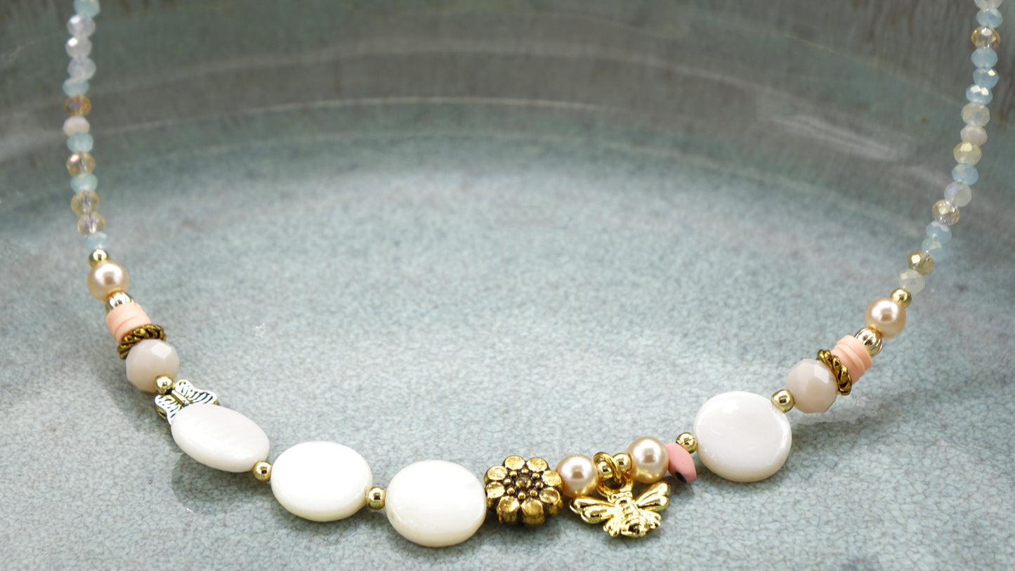 Beaded Mother of Pearl Necklace