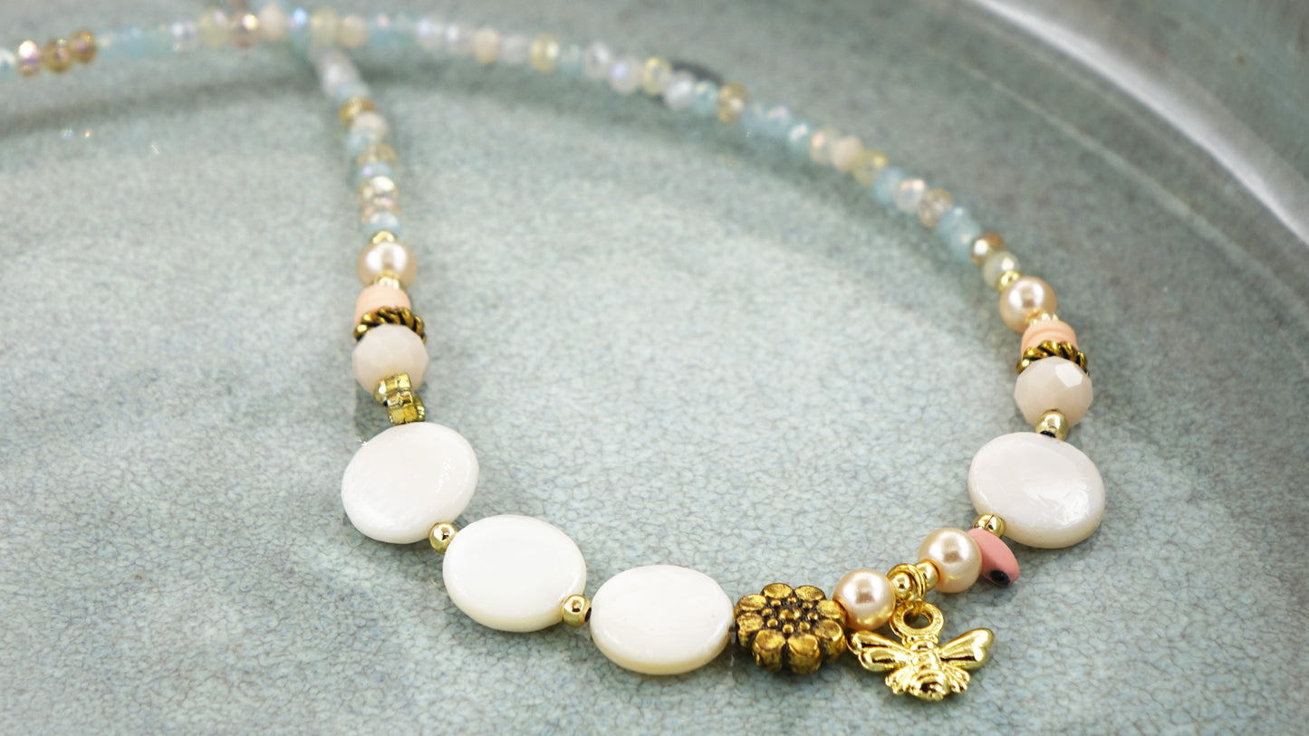 Beaded Mother of Pearl Necklace