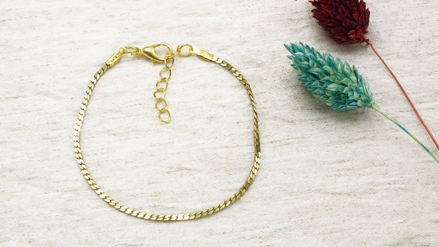 Snake Chain Herringbone Bracelet