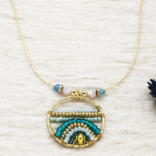 Boho Beaded Handwired Necklace