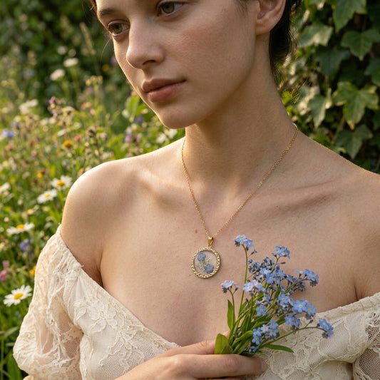 Pressed Forget-Me-Not Necklace
