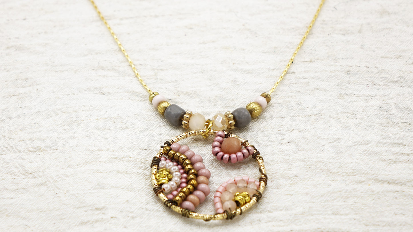 Boho Beaded Handwired Necklace