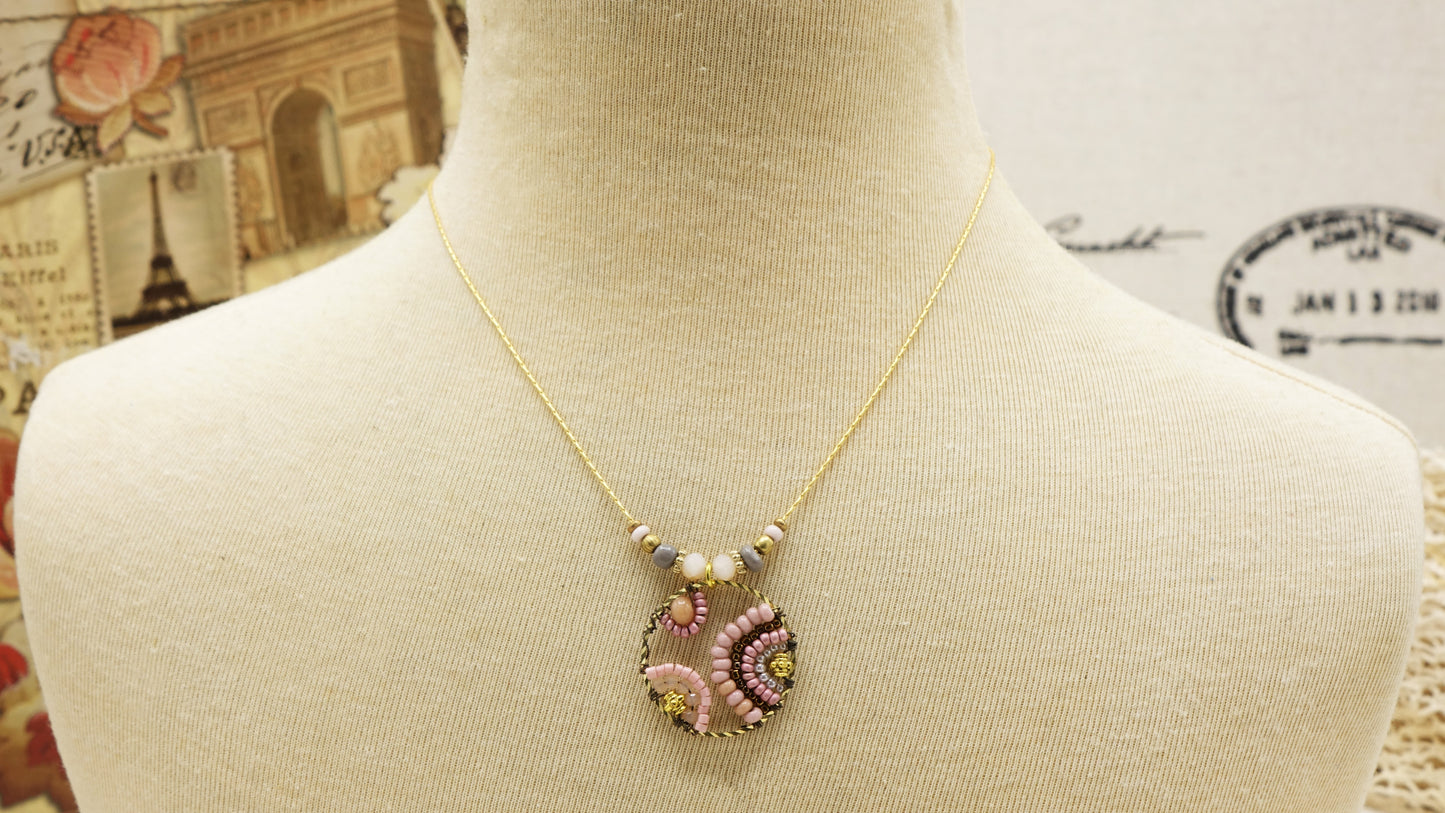 Boho Beaded Handwired Necklace