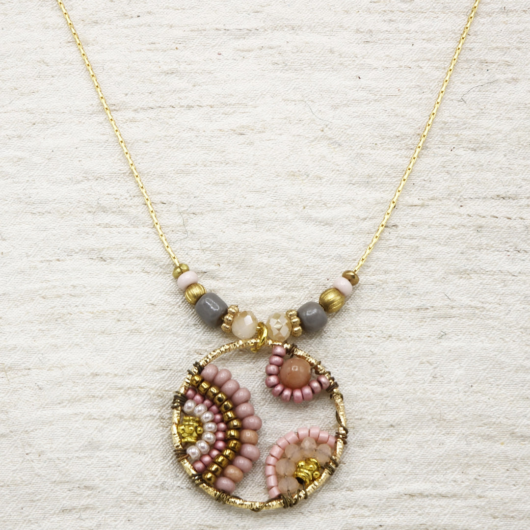 Boho Beaded Handwired Necklace