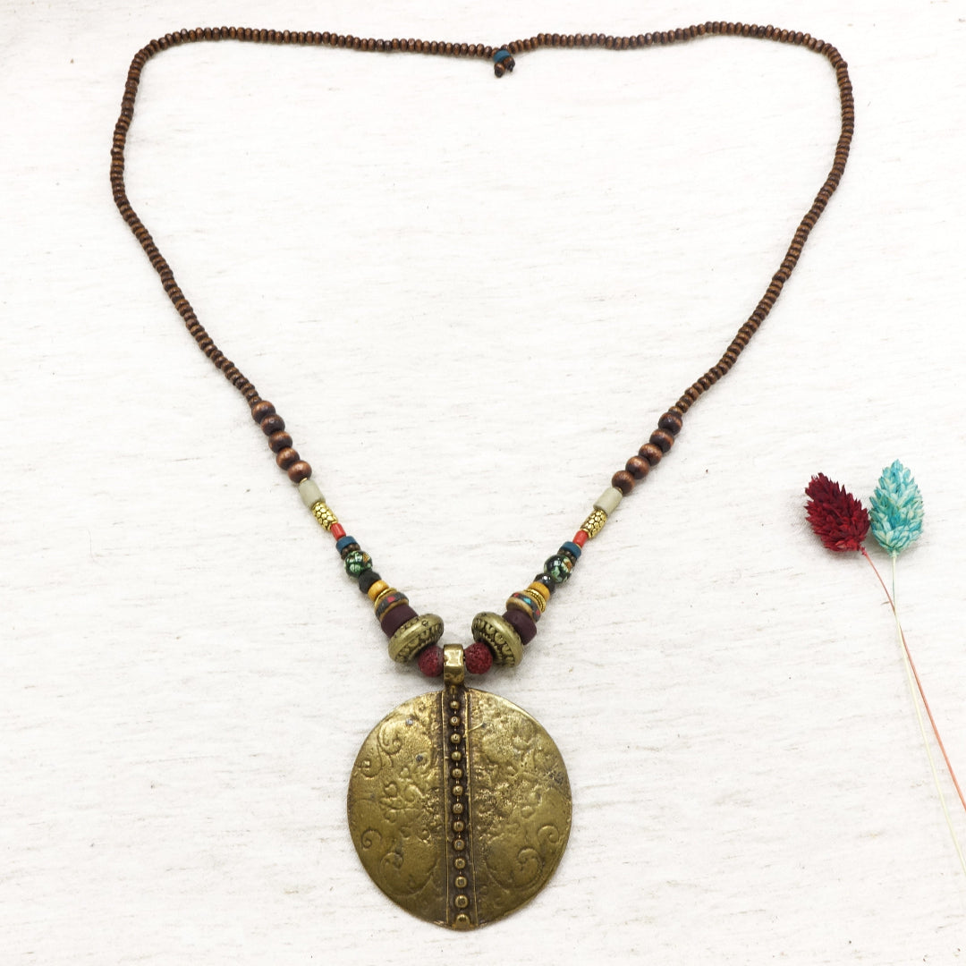 Boho Beaded Long Pendant Necklace