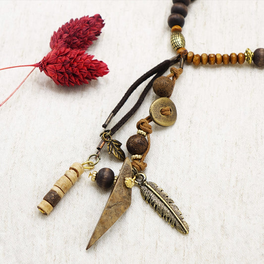 Beaded Long Tribal Necklace