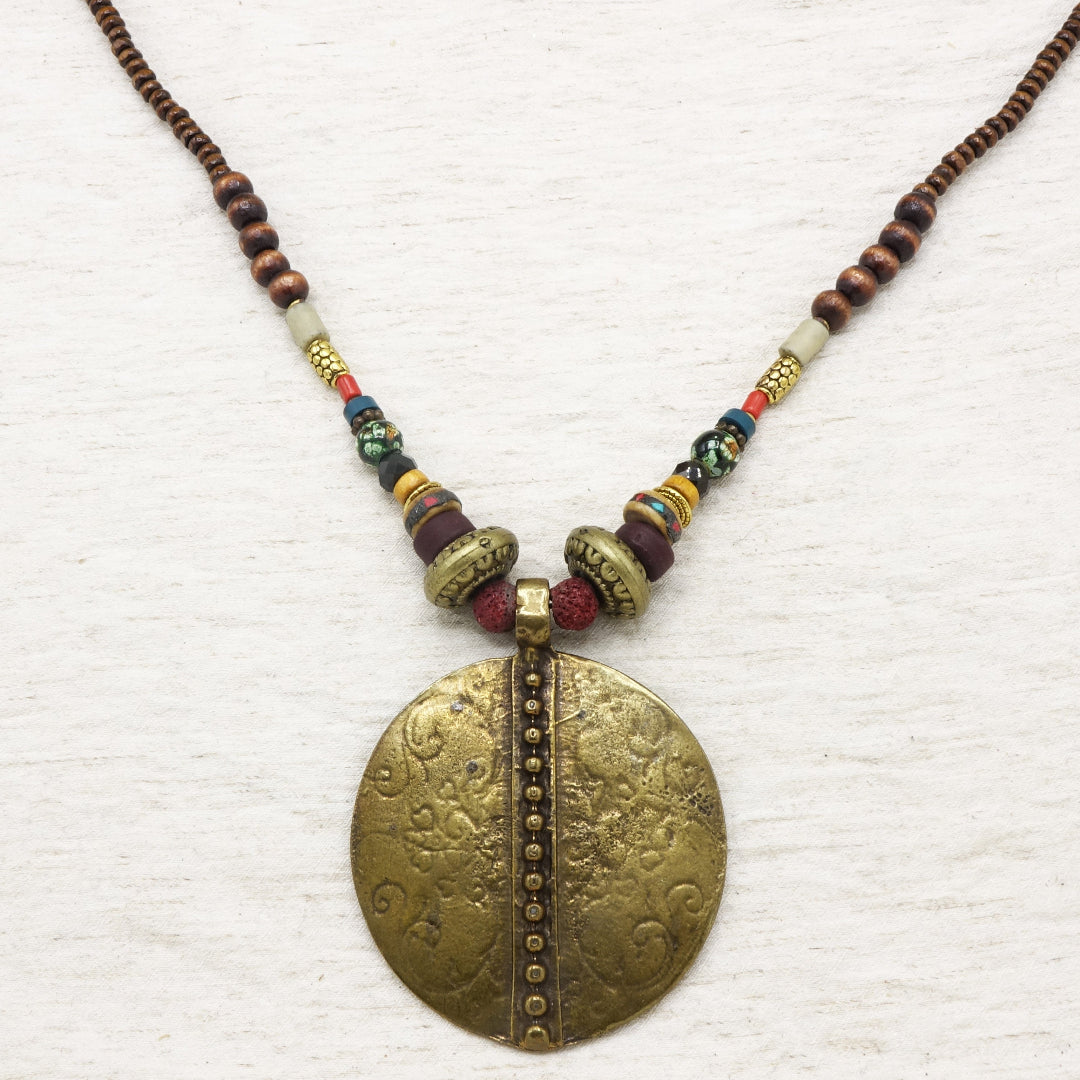 Boho Beaded Long Pendant Necklace