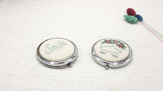 Hand-Embroidered Frida Kahlo Hand Mirror