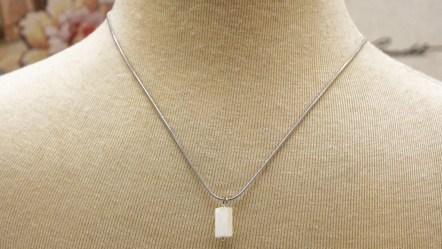 Moonstone Crystal Stone Necklace with Stainless Steel Chain